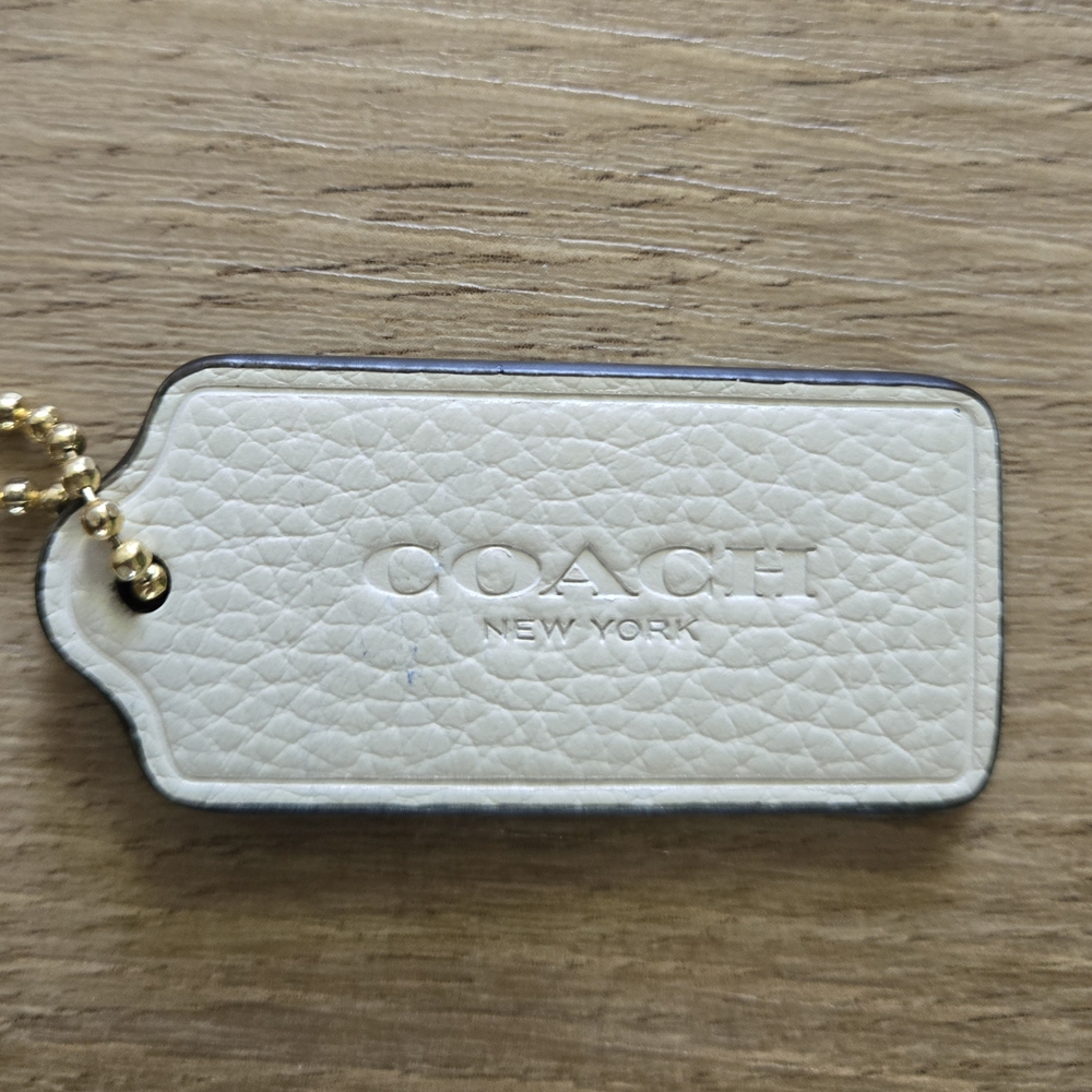 Coach Cream and Blue Leather Keychain Set - Picture 4 of 5